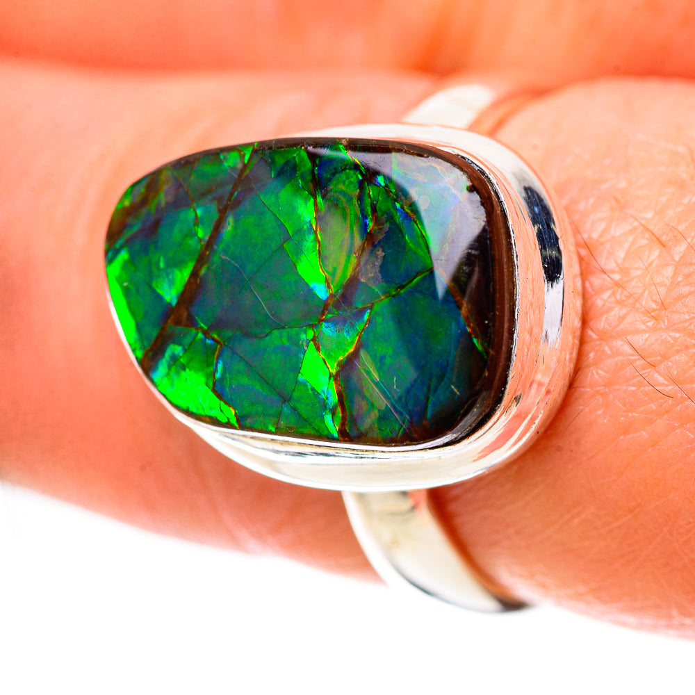 Canadian Ammolite Ring Size 7.5 (925 Sterling Silver) RING139739