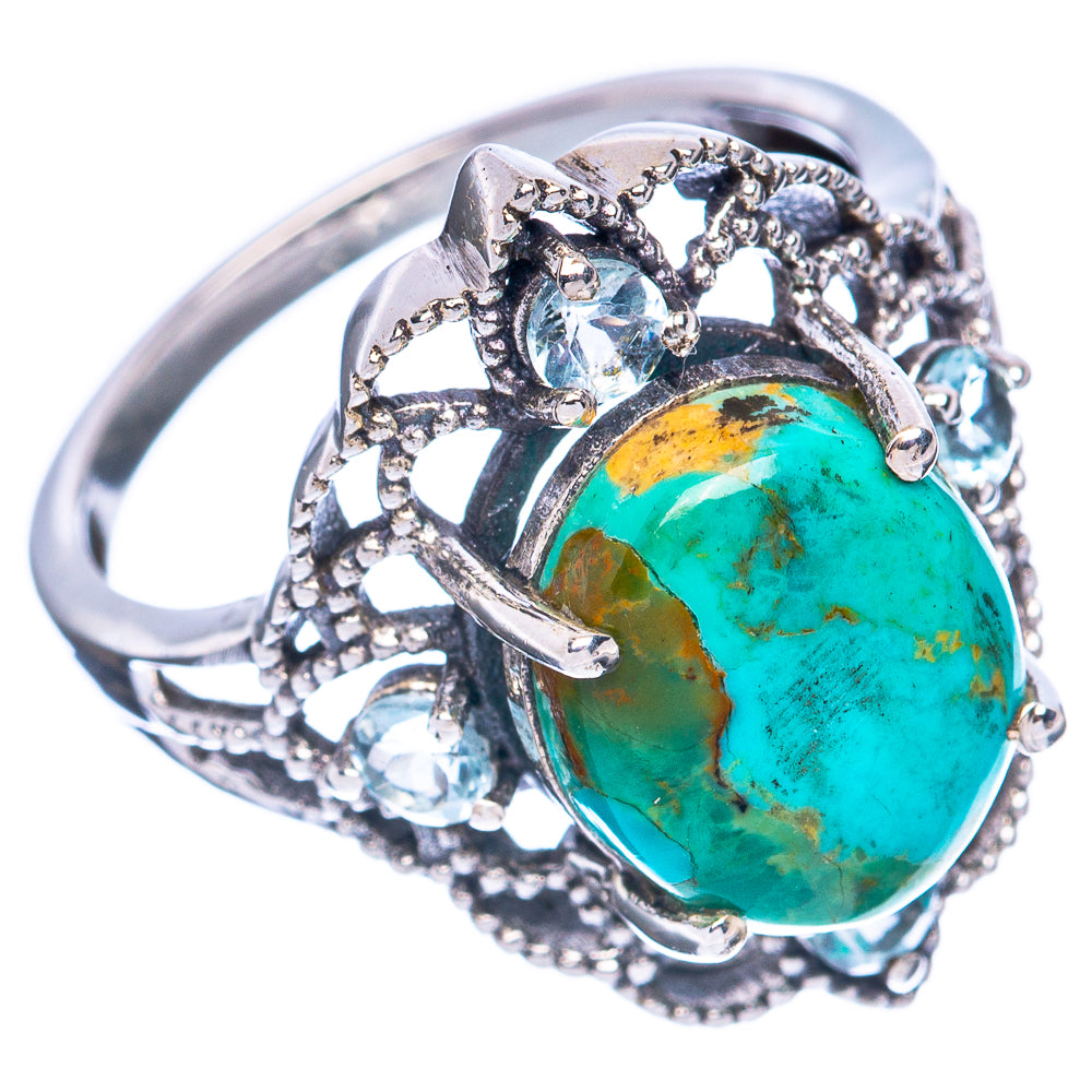 Rare Arizona Turquoise Ring Size 8.25 (925 Sterling Silver) R2858