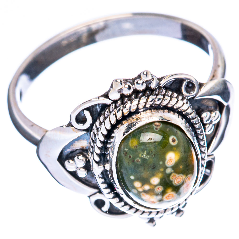 Ocean Jasper Ring Size 8.75 (925 Sterling Silver) R3321