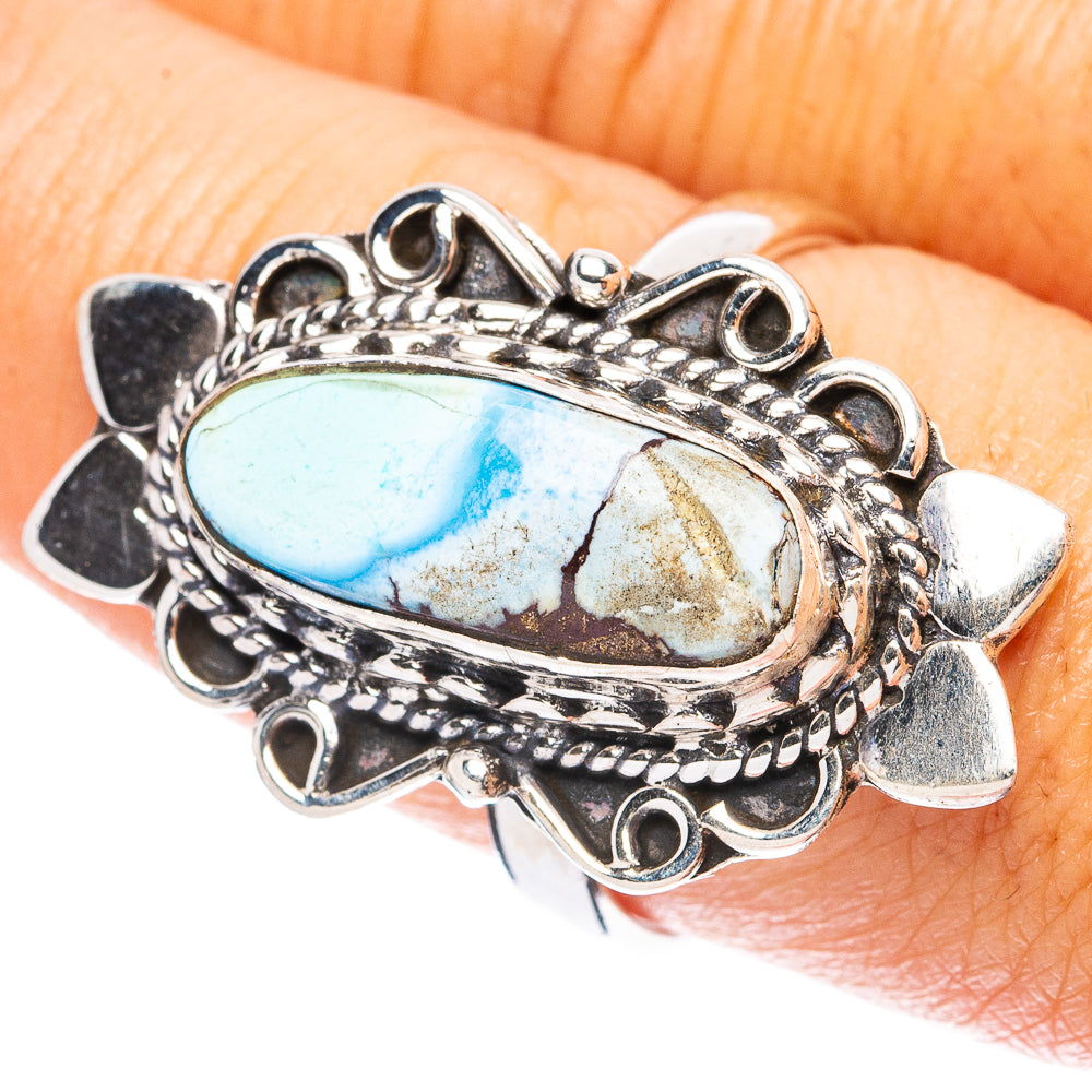 Rare Golden Hills Turquoise Ring Size 9 (925 Sterling Silver) R4867