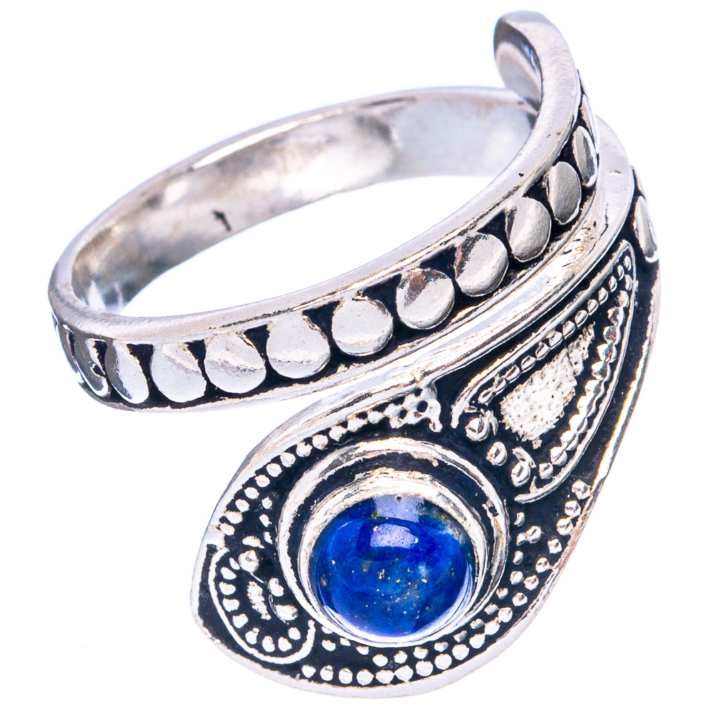 Lapis Lazuli Dainty Ring Size 6 Adjustable (925 Sterling Silver) R5217