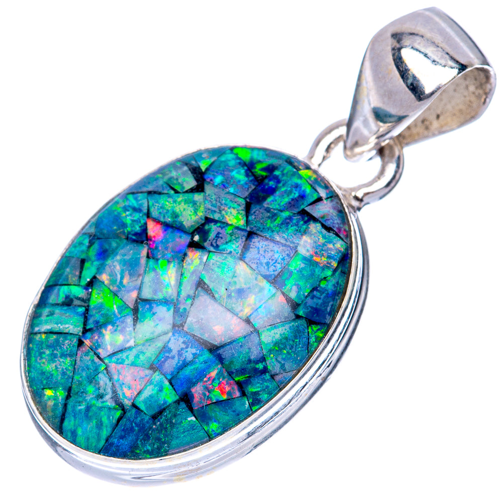 Rare Triplet Opal Pendant 1 1/8" (925 Sterling Silver) P41358
