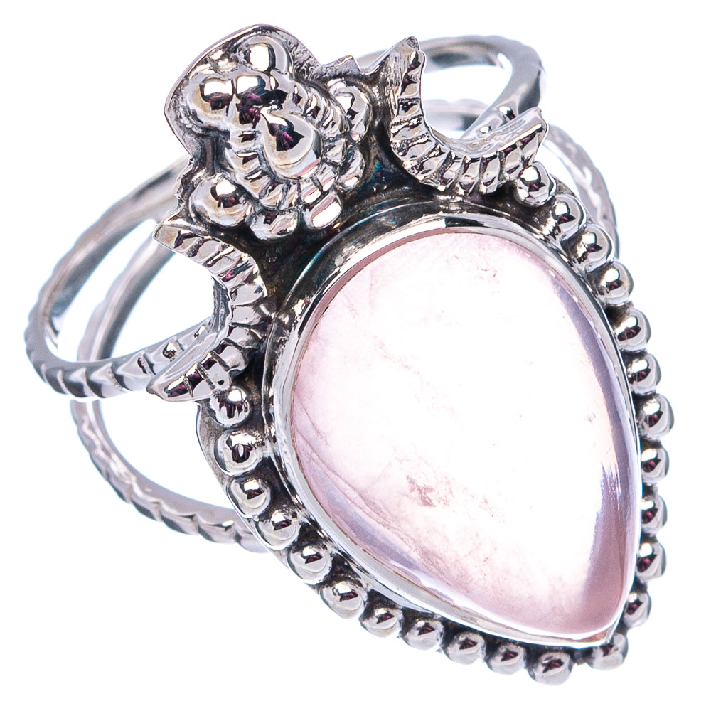 Premium Rose Quartz Ring Size 6.5 (.925 Sterling Silver)
