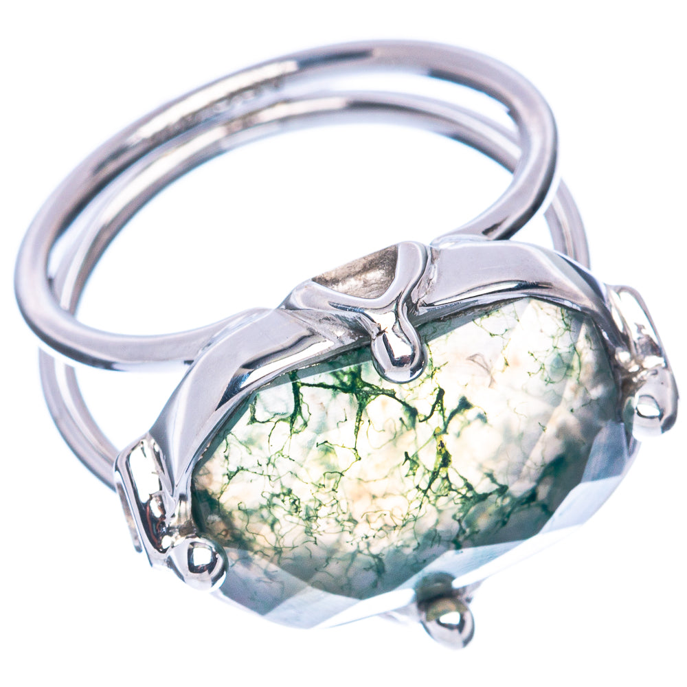 Premium Green Moss Agate 925 Sterling Silver Ring Size 5.75 (925 Sterling Silver) R2683