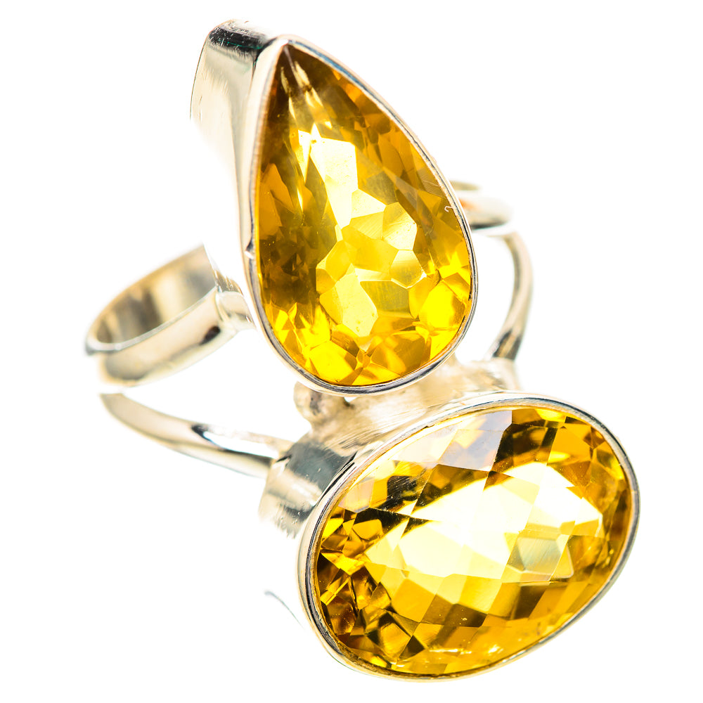 Large Faceted Citrine Ring Size 8 (925 Sterling Silver) RING139797