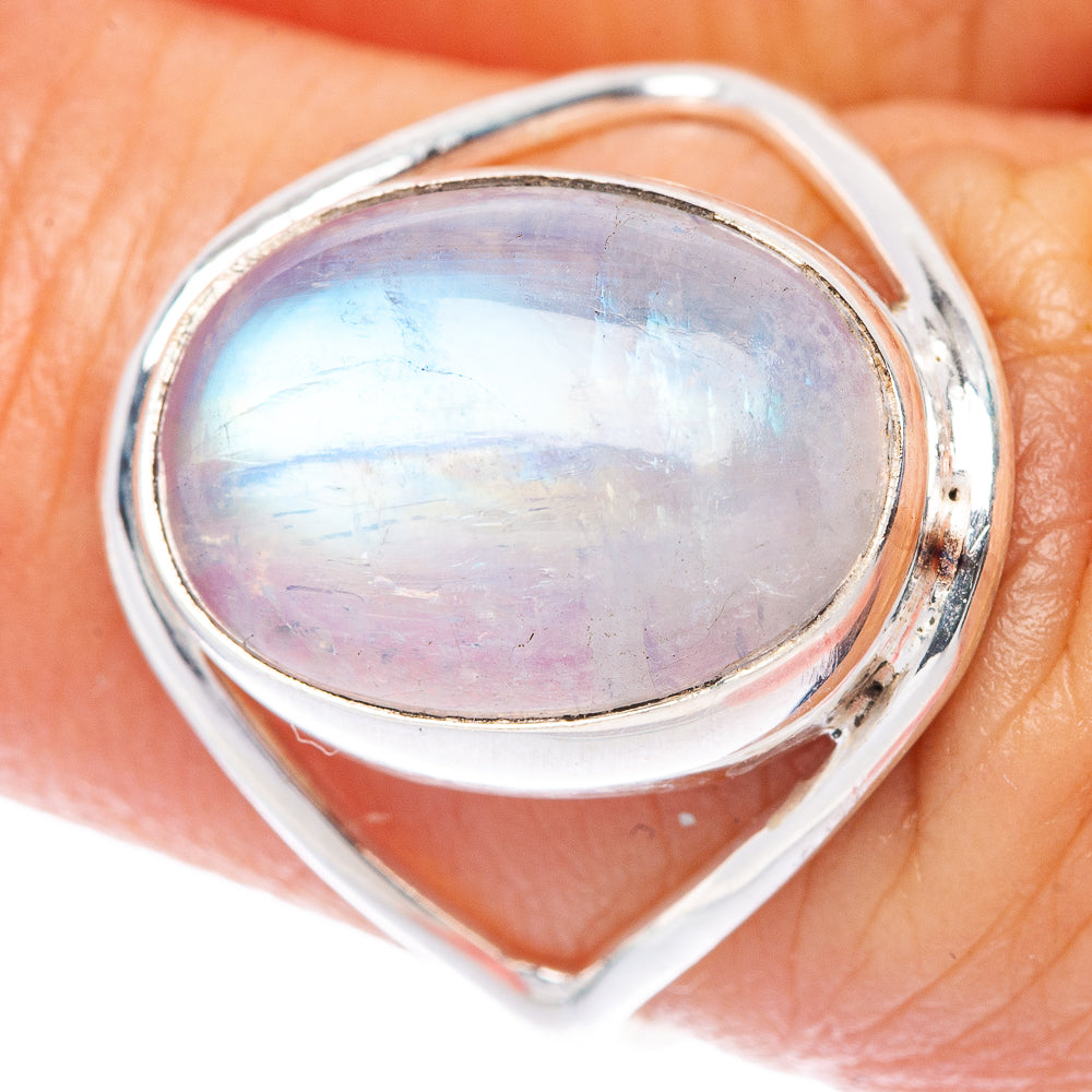 Rainbow Moonstone Dainty Ring Size 7 (925 Sterling Silver) R145876