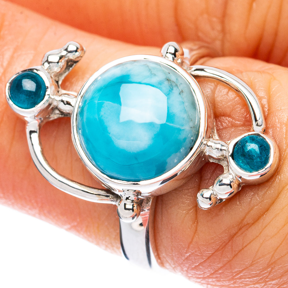 Premium Larimar, Apatite 925 Sterling Silver Ring Size 6 Ana Co R3439