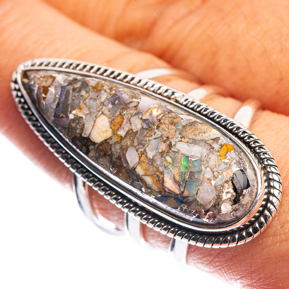 Large Brecciated Ethiopian Opal Ring Size 8.5 (925 Sterling Silver) R144199