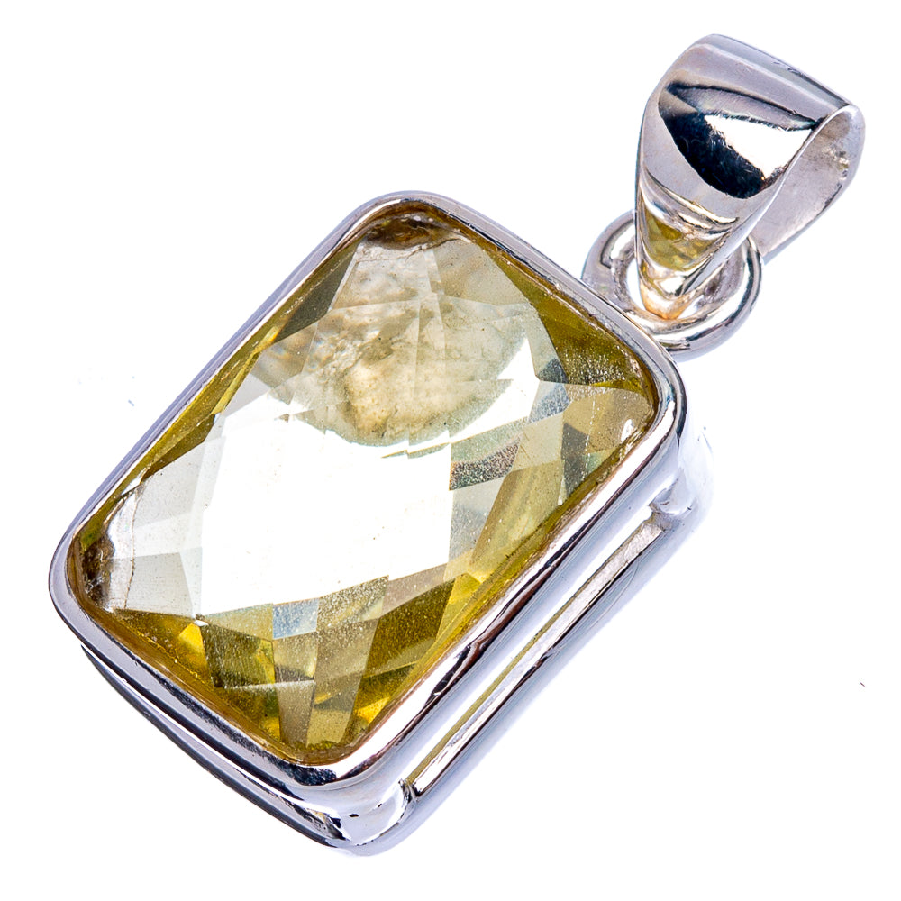 Faceted Citrine Pendant 1" (925 Sterling Silver) P40336