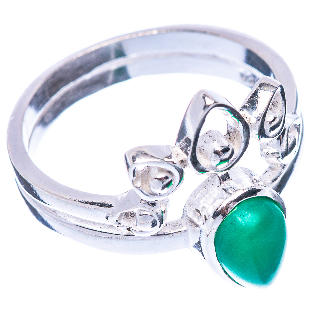 Green Onyx Ring Size 6.75 (925 Sterling Silver) R5506