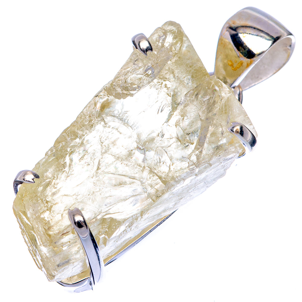 Rare Hiddenite Pendant 1 3/8" (925 Sterling Silver) P41534