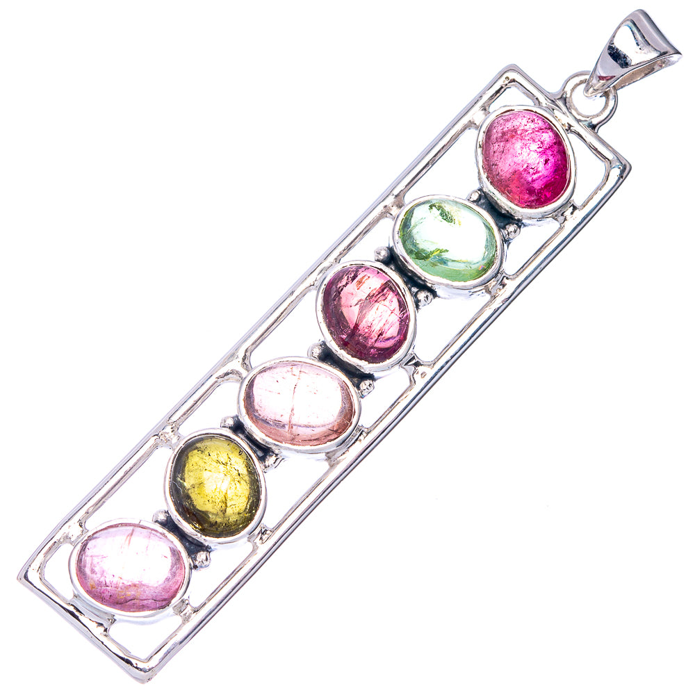 Signature Natural Tourmaline Pendant 2 3/8" (925 Sterling Silver) P41184