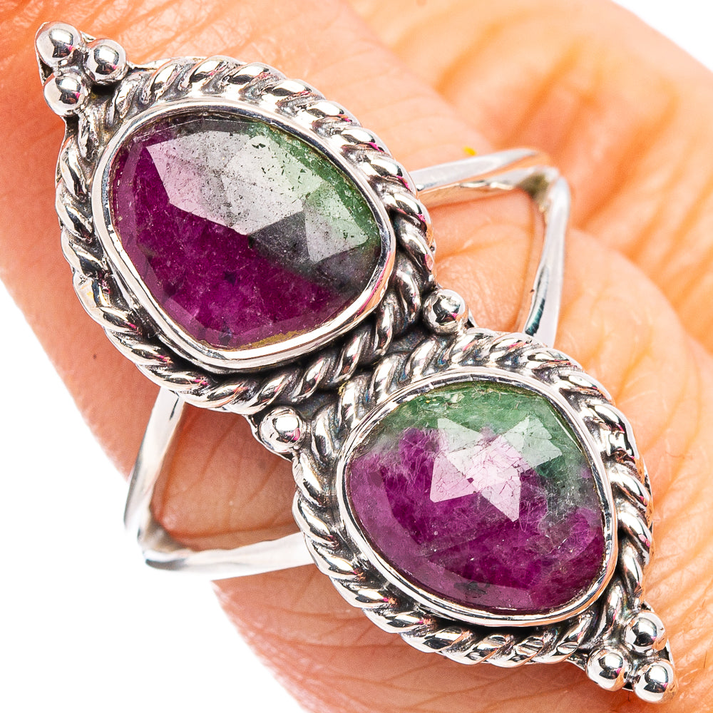 Premium Ruby Zoisite Ring Size 6.75 (.925 Sterling Silver)