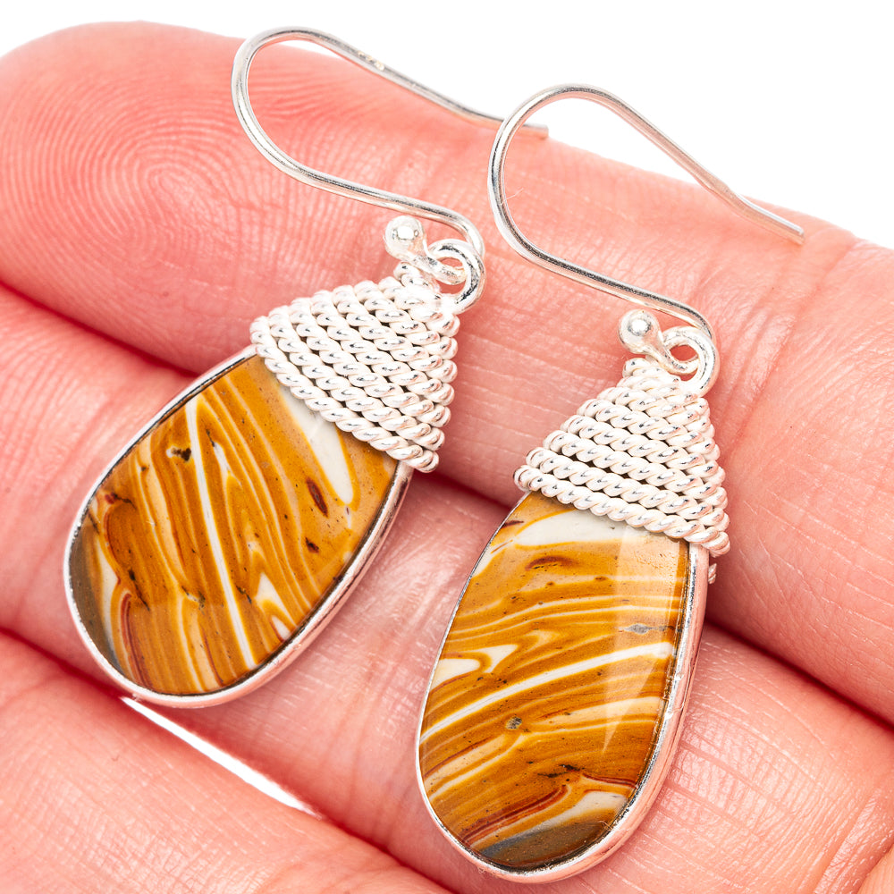 Striped Flint Earrings 1 1/2" (925 Sterling Silver) E433241