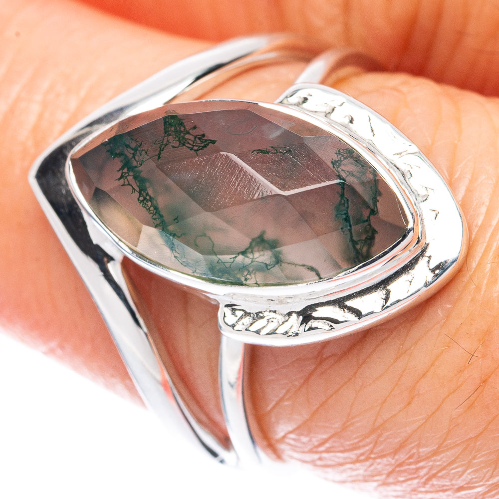 Premium Green Moss Agate 925 Sterling Silver Ring Size 6.75 (925 Sterling Silver) R2726
