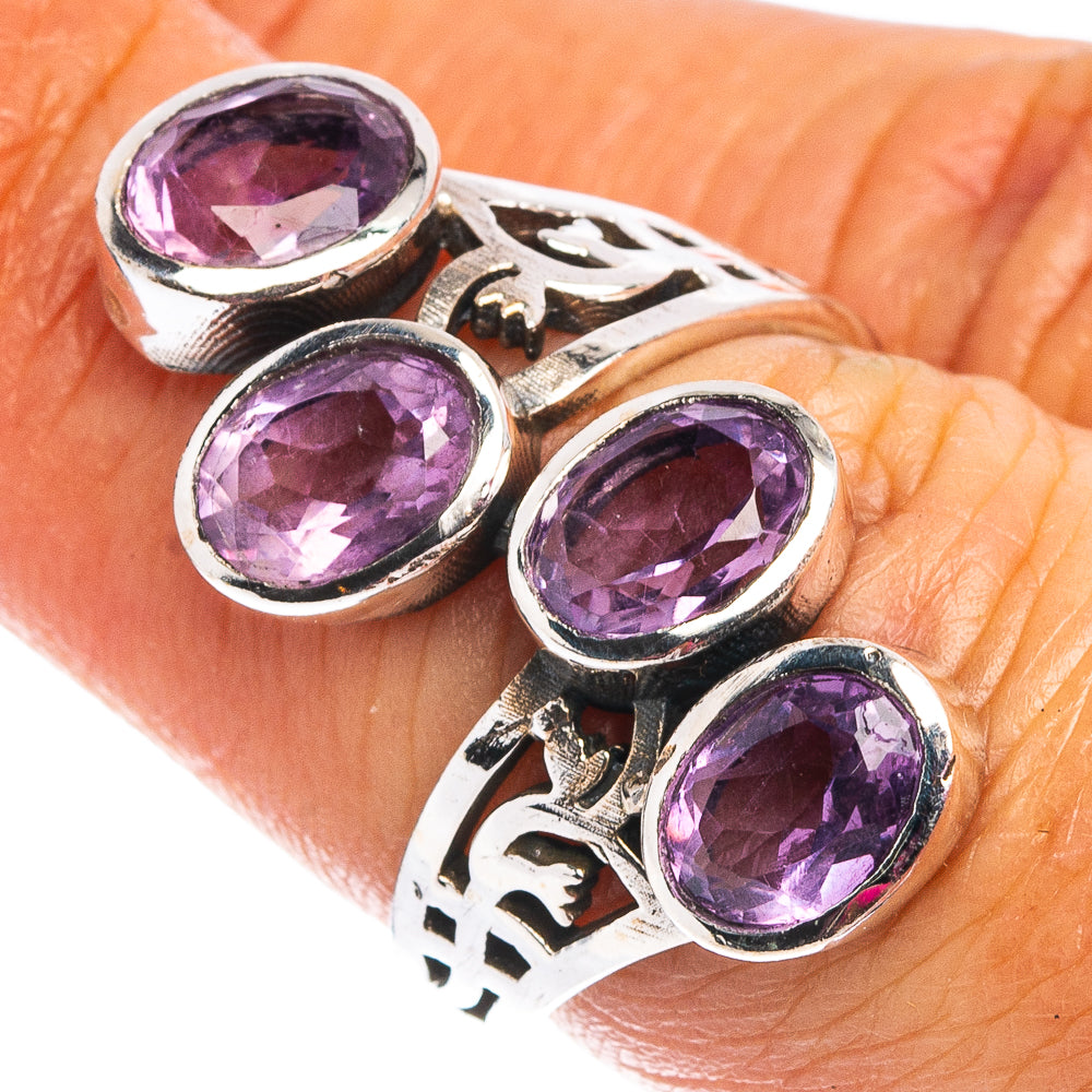 Faceted Amethyst Ring Size 7 (.925 Sterling Silver)