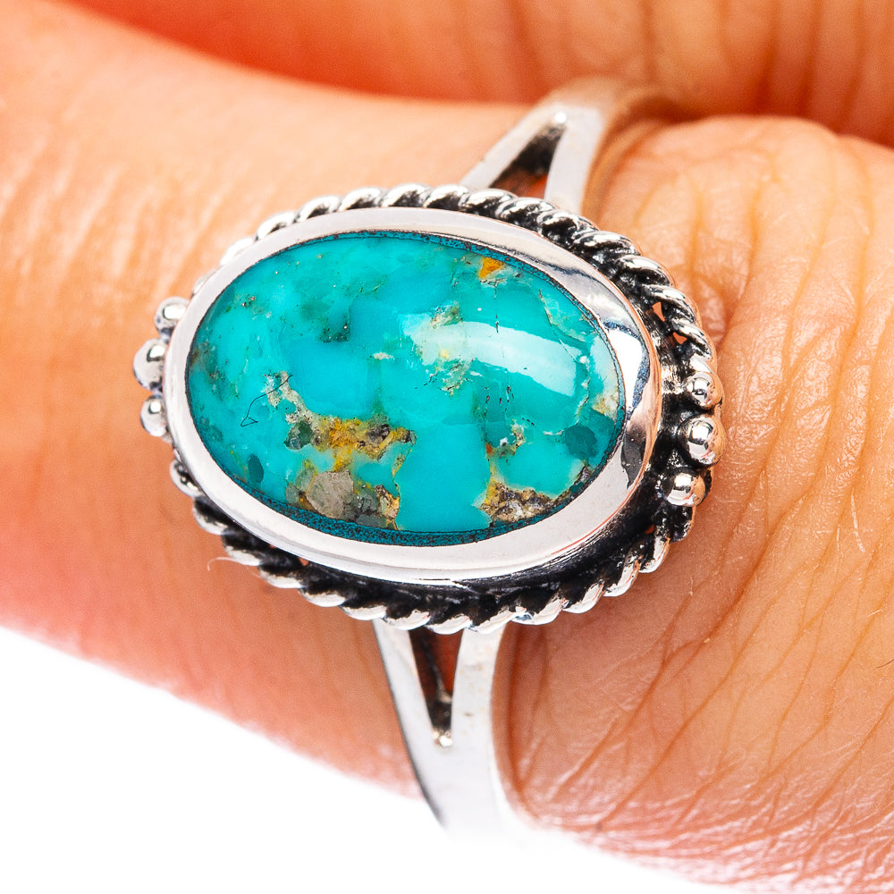 Rare Arizona Turquoise Ring Size 6.75 (925 Sterling Silver) R4569