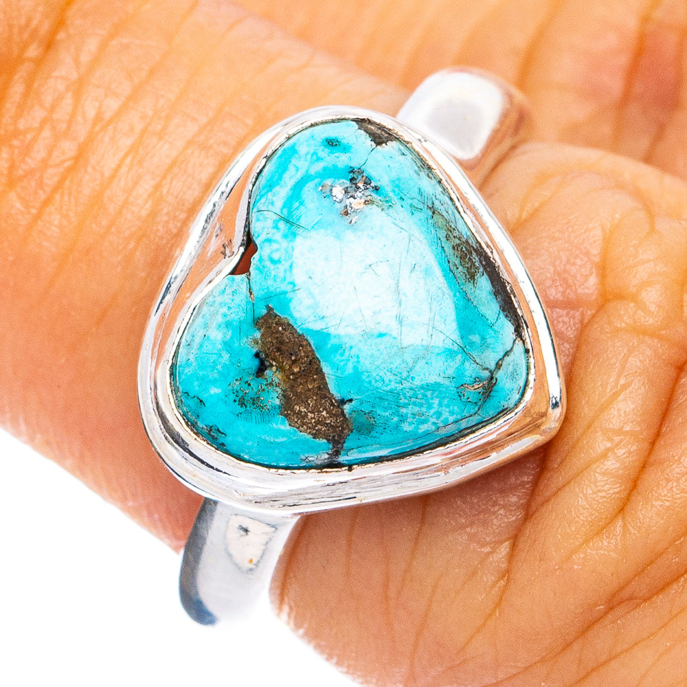 South Hills Turquoise Heart Ring Size 5.75 (925 Sterling Silver) R8202