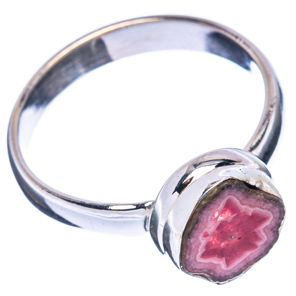 Rare Rhodochrosite Stalactite Ring Size 7.75 (925 Sterling Silver) R2989