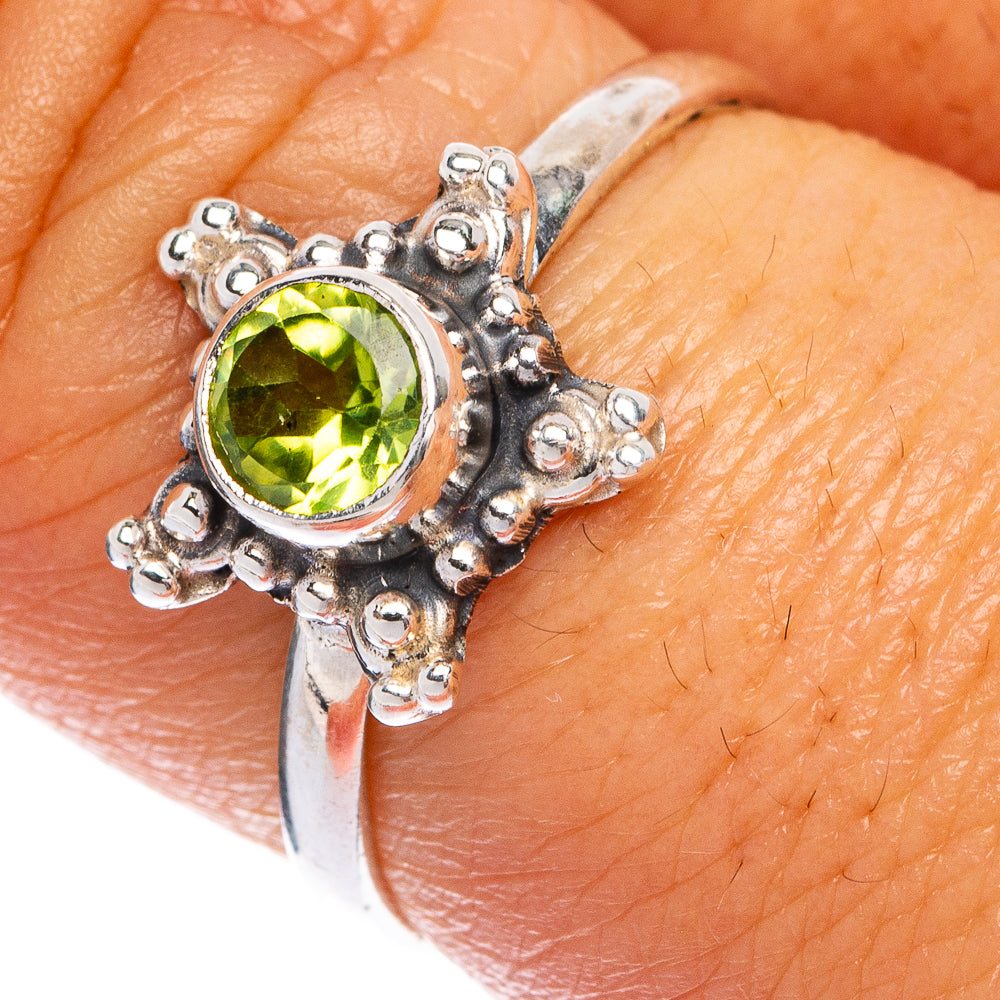 Peridot Dainty Ring Size 7.75 (925 Sterling Silver) R145425