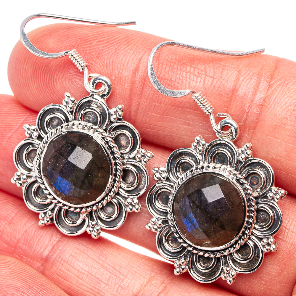 Premium Labradorite Earrings 1 5/8" (.925 Sterling Silver)