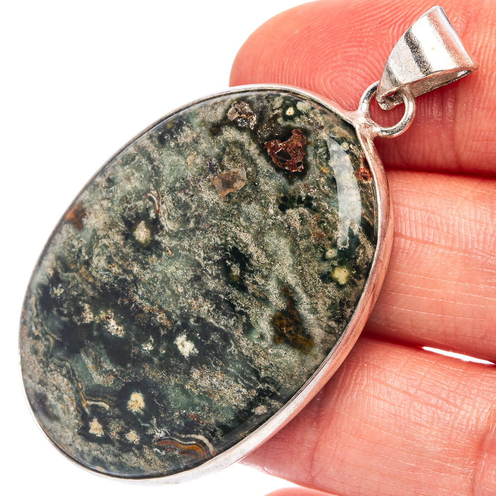 Galaxy Jasper Pendant 2 1/8" (Silver Plated)