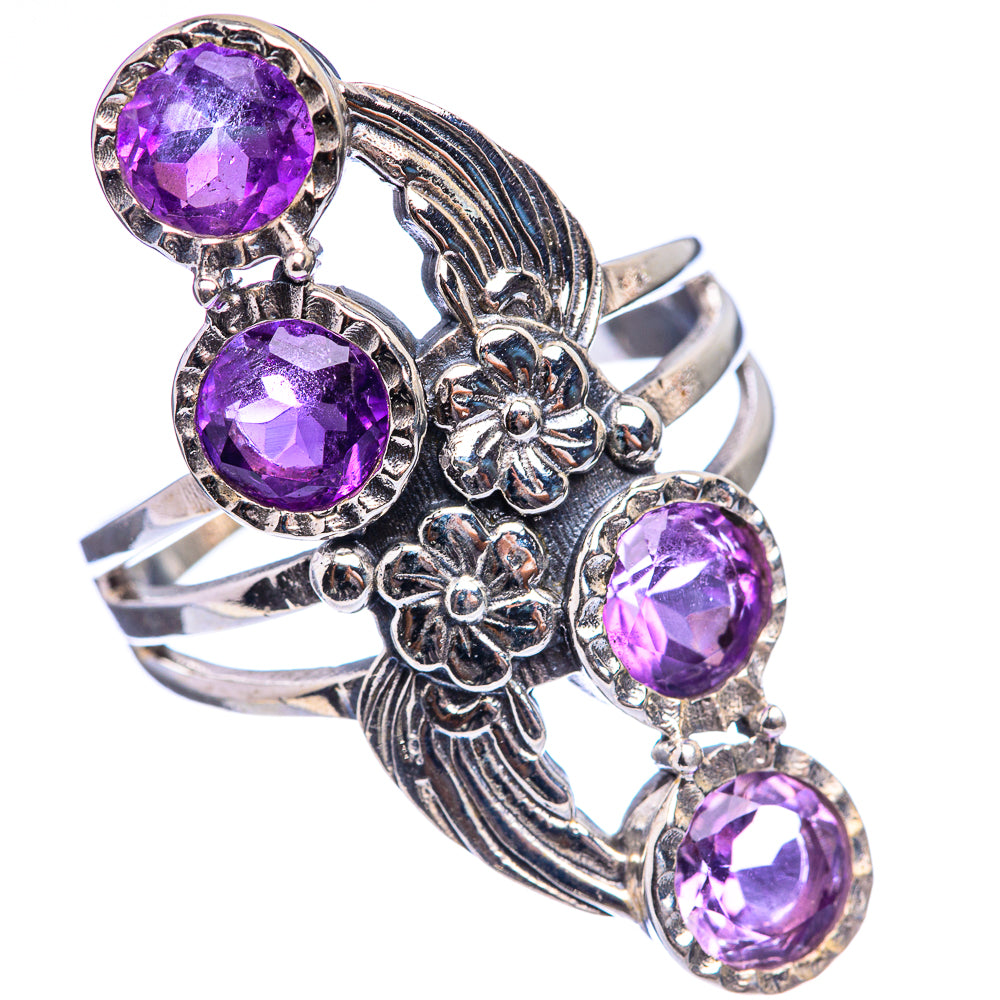Faceted Amethyst Ring Size 9.5 (925 Sterling Silver) R142815