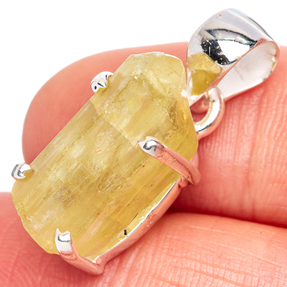 Rare Hiddenite Pendant 1" (925 Sterling Silver) P41668