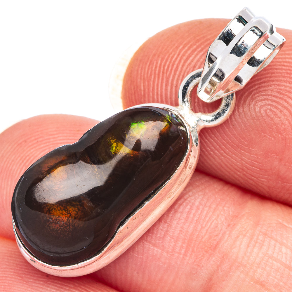 Rare Mexican Fire Agate Pendant 1 1/4" (925 Sterling Silver) P39970