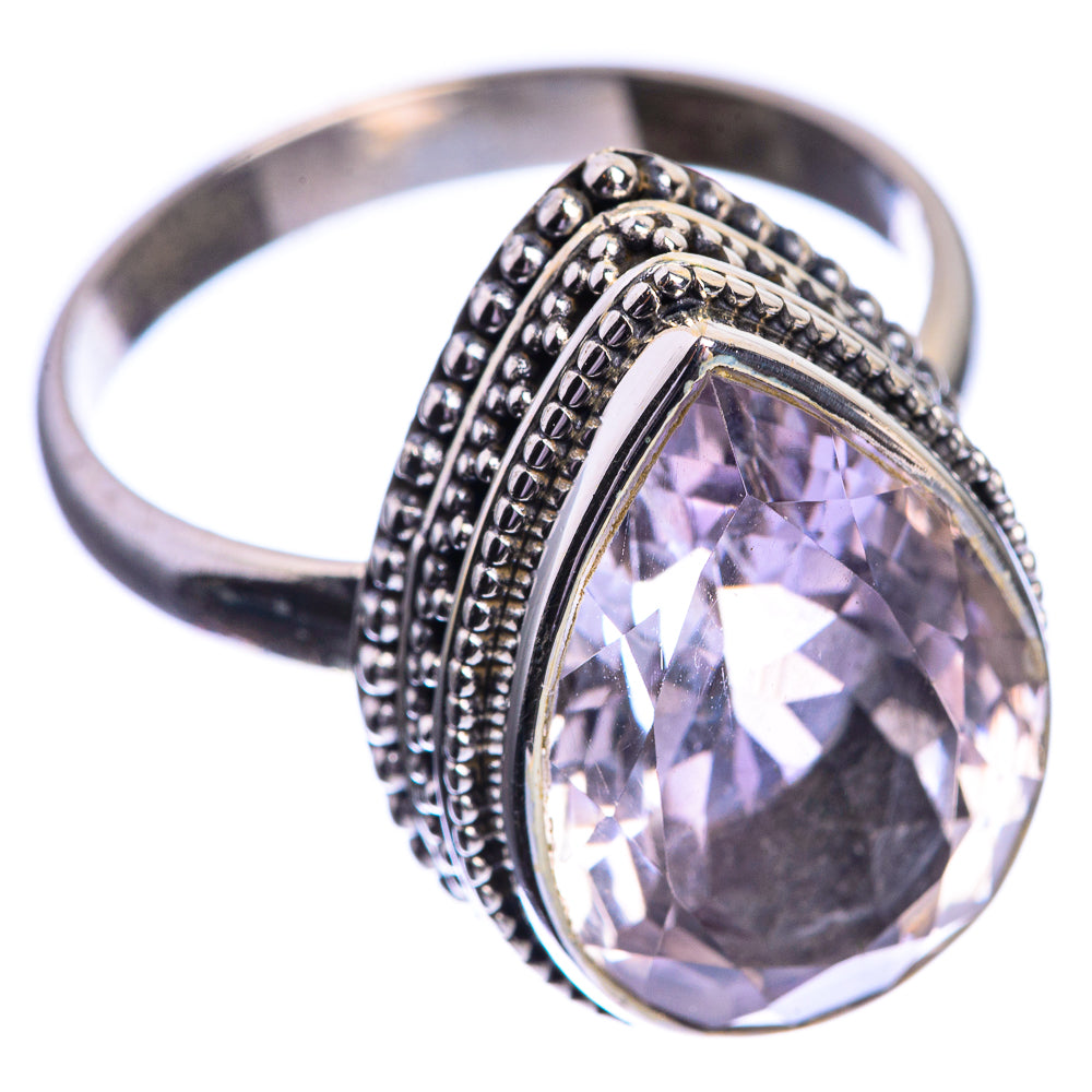 Faceted Pink Amethyst 925 Sterling Silver Ring Size 10.75