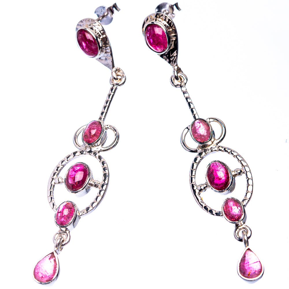 Signature Pink Tourmaline Earrings 2 5/8" (925 Sterling Silver) E432334