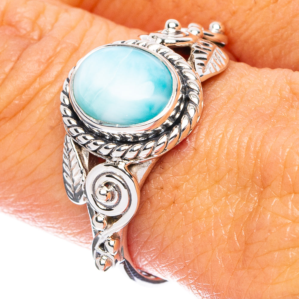 Premium Larimar Ring Size 9 (925 Sterling Silver) R8014