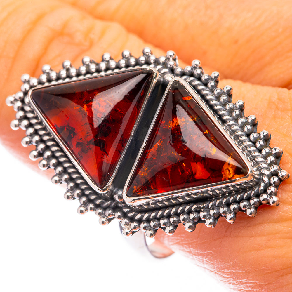 Large Baltic Amber Ring Size 10.75 (925 Sterling Silver) R141599
