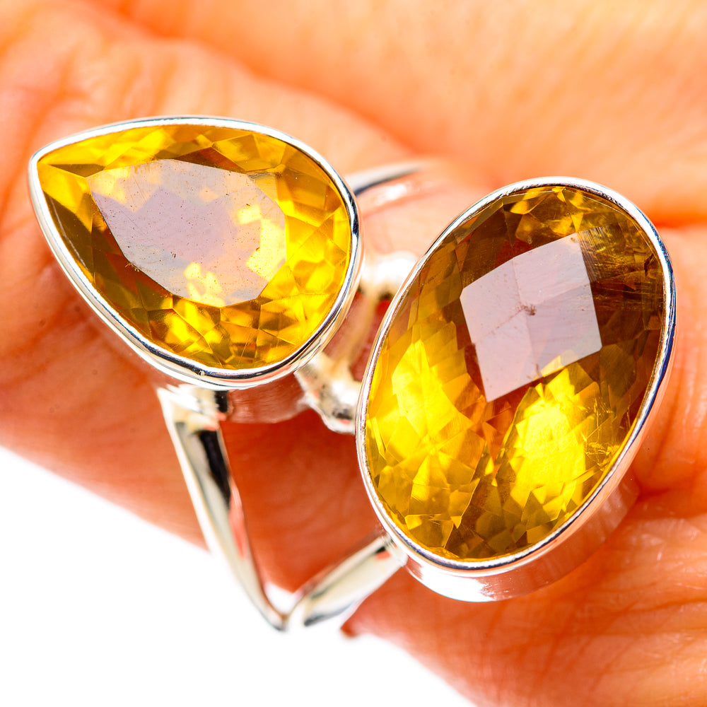 Large Faceted Citrine Ring Size 9.75 (925 Sterling Silver) RING138578