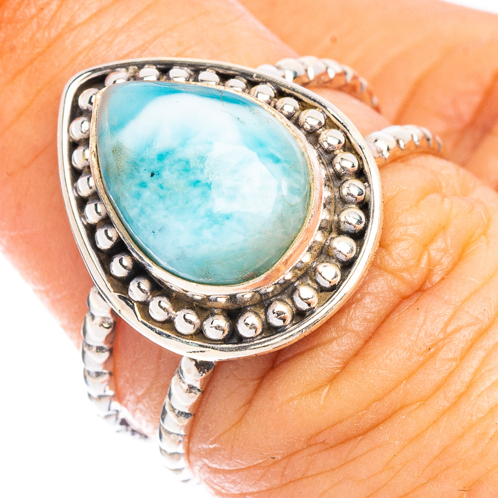 Rare Larimar Ring Size 7 (925 Sterling Silver) R7874