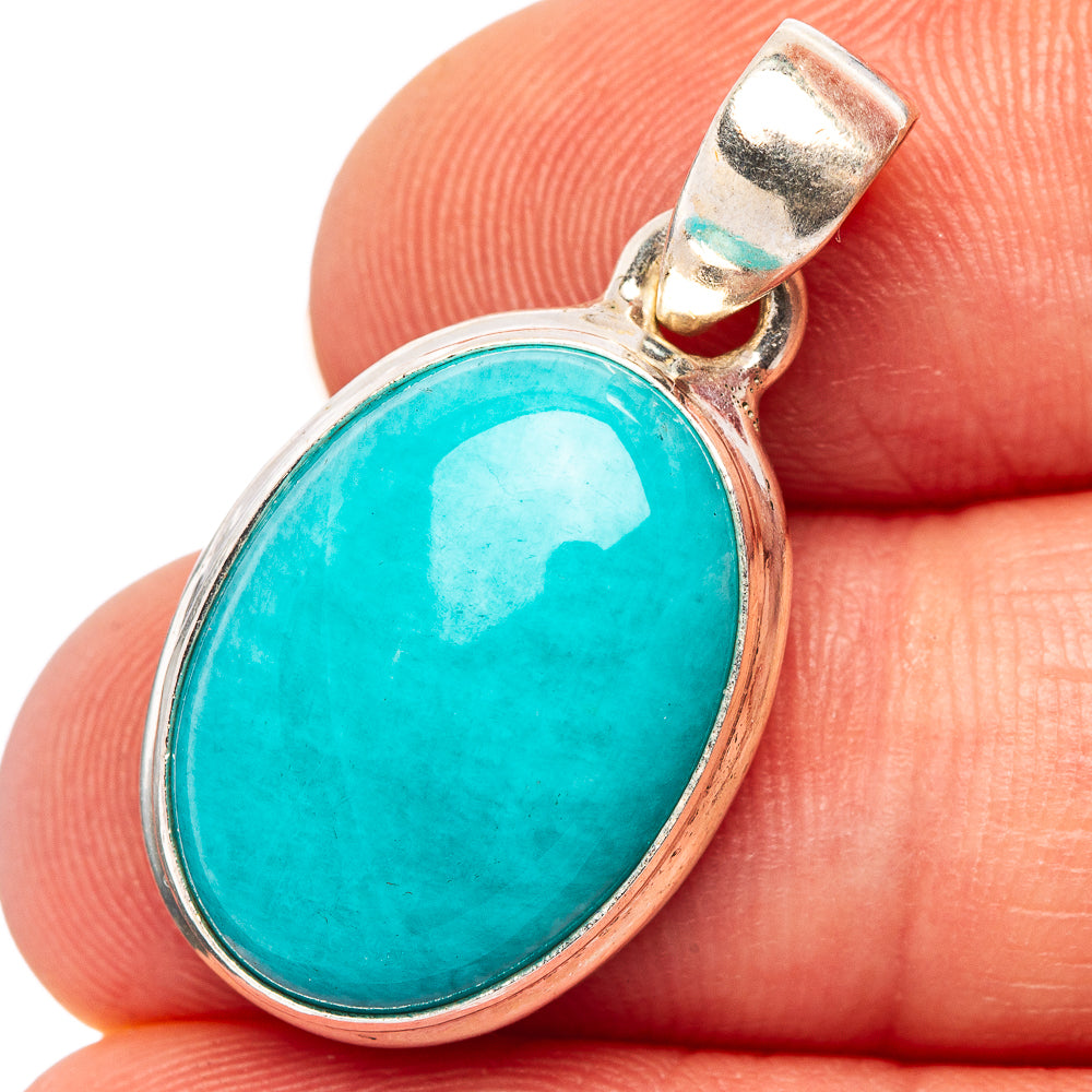 Amazonite Pendant 1 1/8" (.925 Sterling Silver)