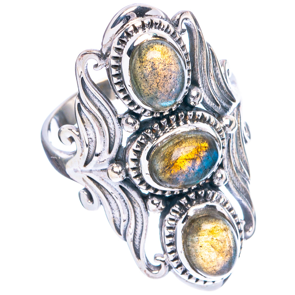 Labradorite Ring Size 8 (925 Sterling Silver) R4755