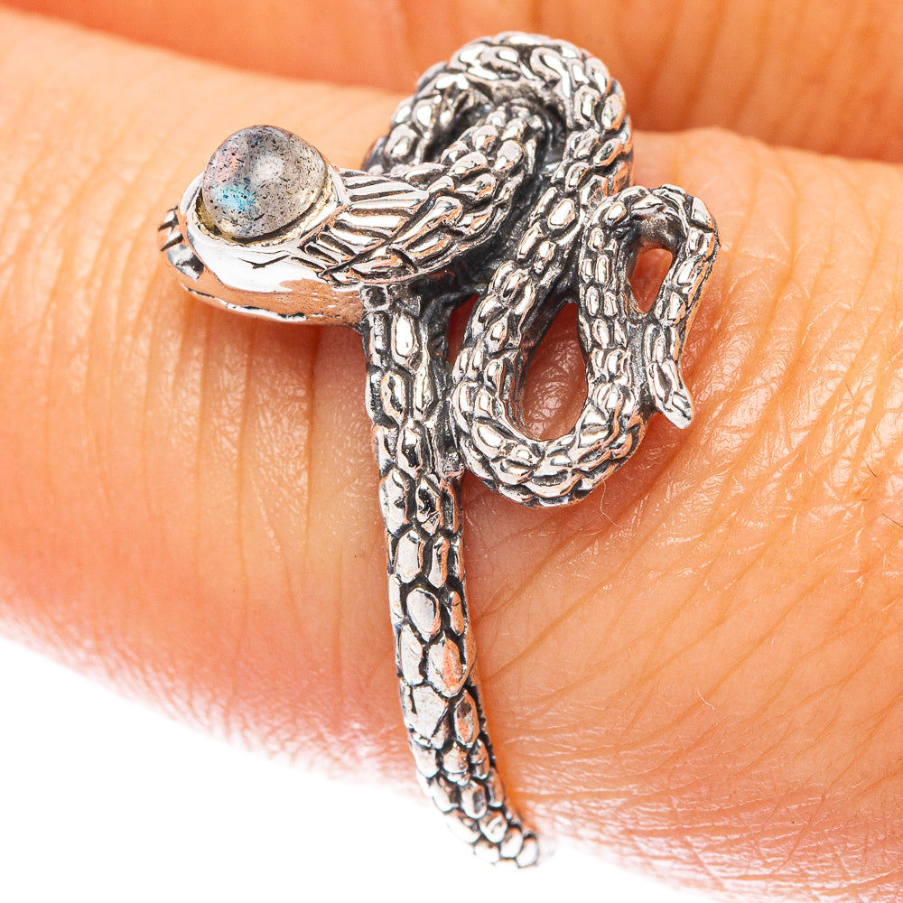 Labradorite Snake 925 Sterling Silver Ring Size 7.75 (925 Sterling Silver) R5461