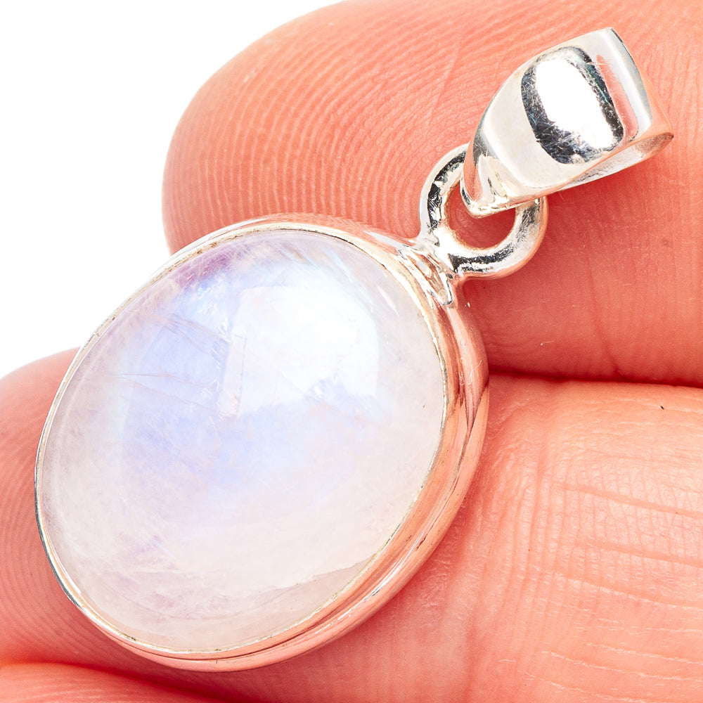 Rainbow Moonstone Pendant 1 1/8" (925 Sterling Silver) P44147