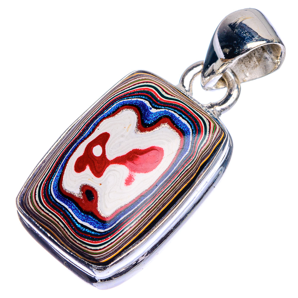 Fordite Pendant 1 1/4" (925 Sterling Silver) P39730