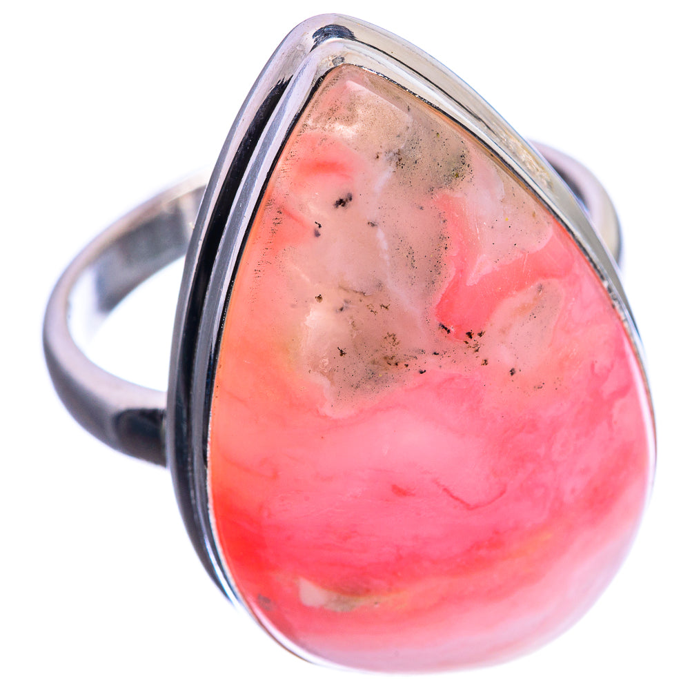 Large Pink Opal 925 Sterling Silver Ring Size 11