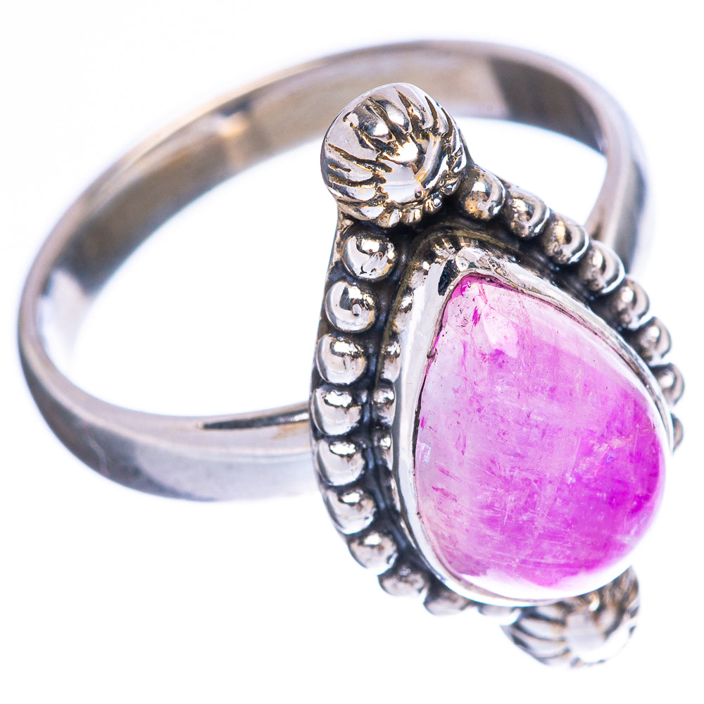 Pink Moonstone Ring Size 8 (925 Sterling Silver) R3792