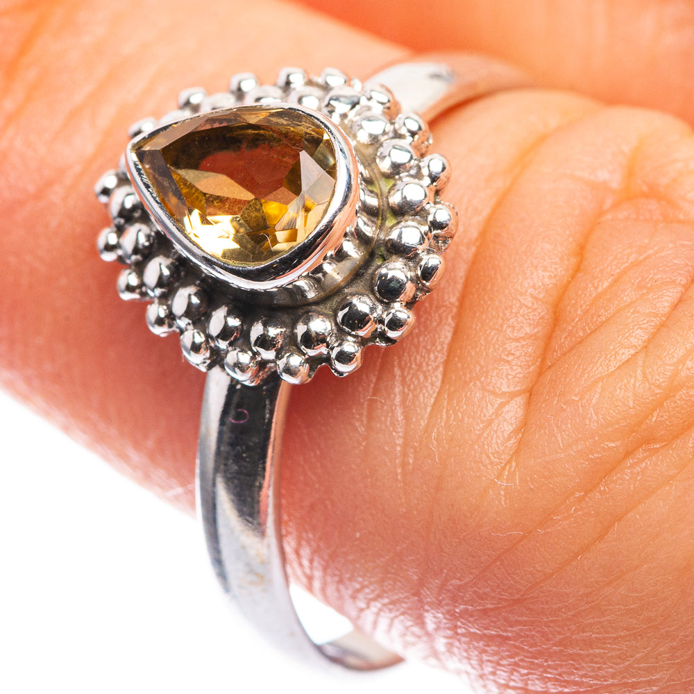 Faceted Citrine Dainty Ring Size 7 (925 Sterling Silver) R142572
