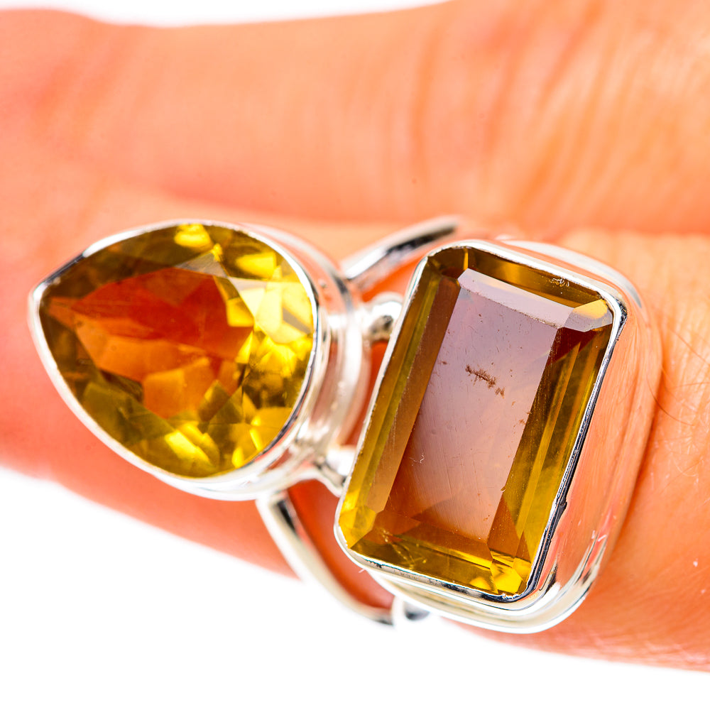 Large Faceted Citrine 925 Sterling Silver Ring Size 7 (925 Sterling Silver) RING139711