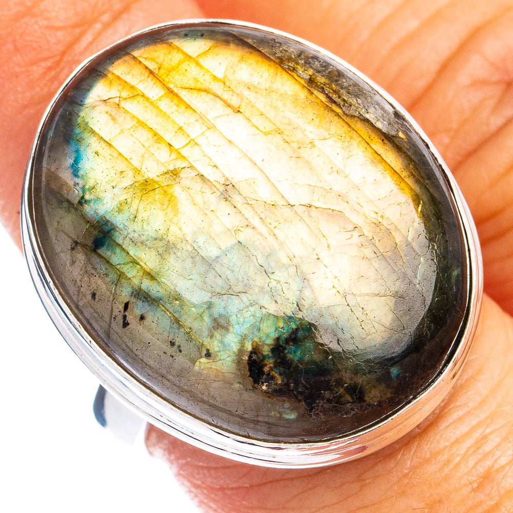 Labradorite Ring Size 7.5 (925 Sterling Silver) R8454