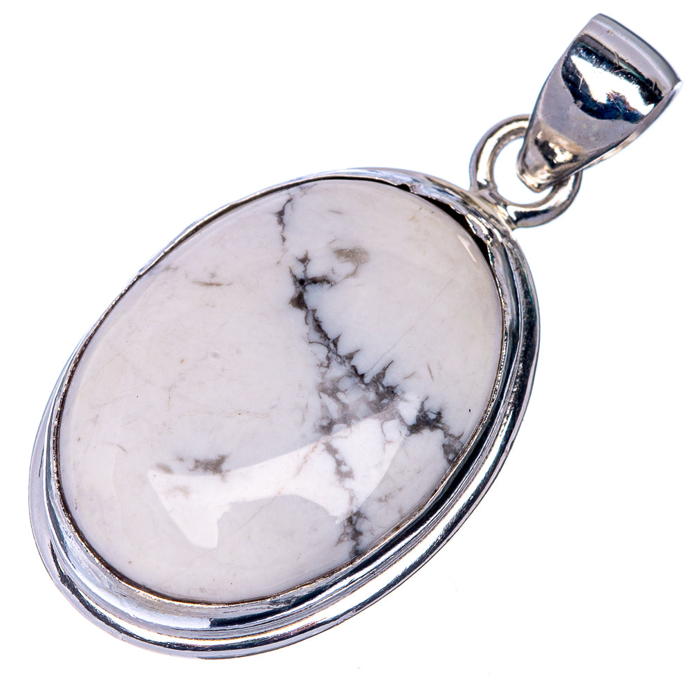 Howlite Pendant 1 3/8" (925 Sterling Silver) P40786