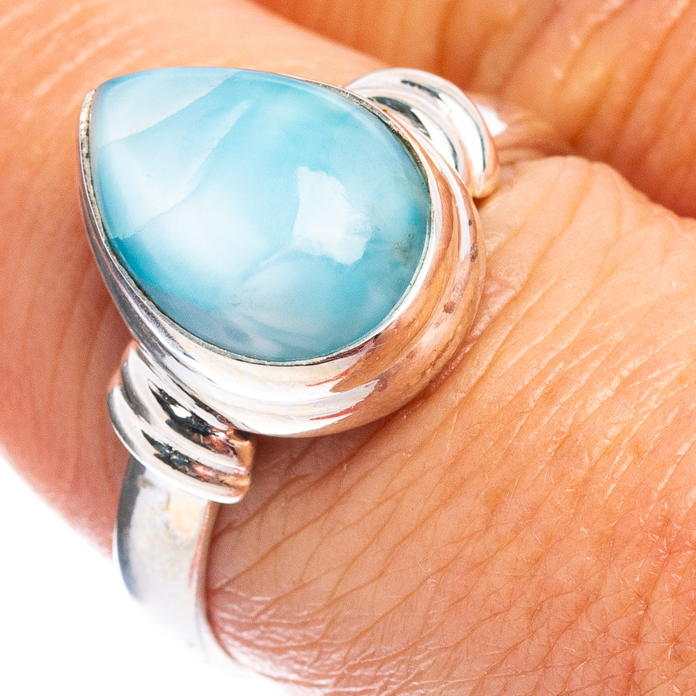 Rare Larimar Ring Size 7.75 (.925 Sterling Silver)