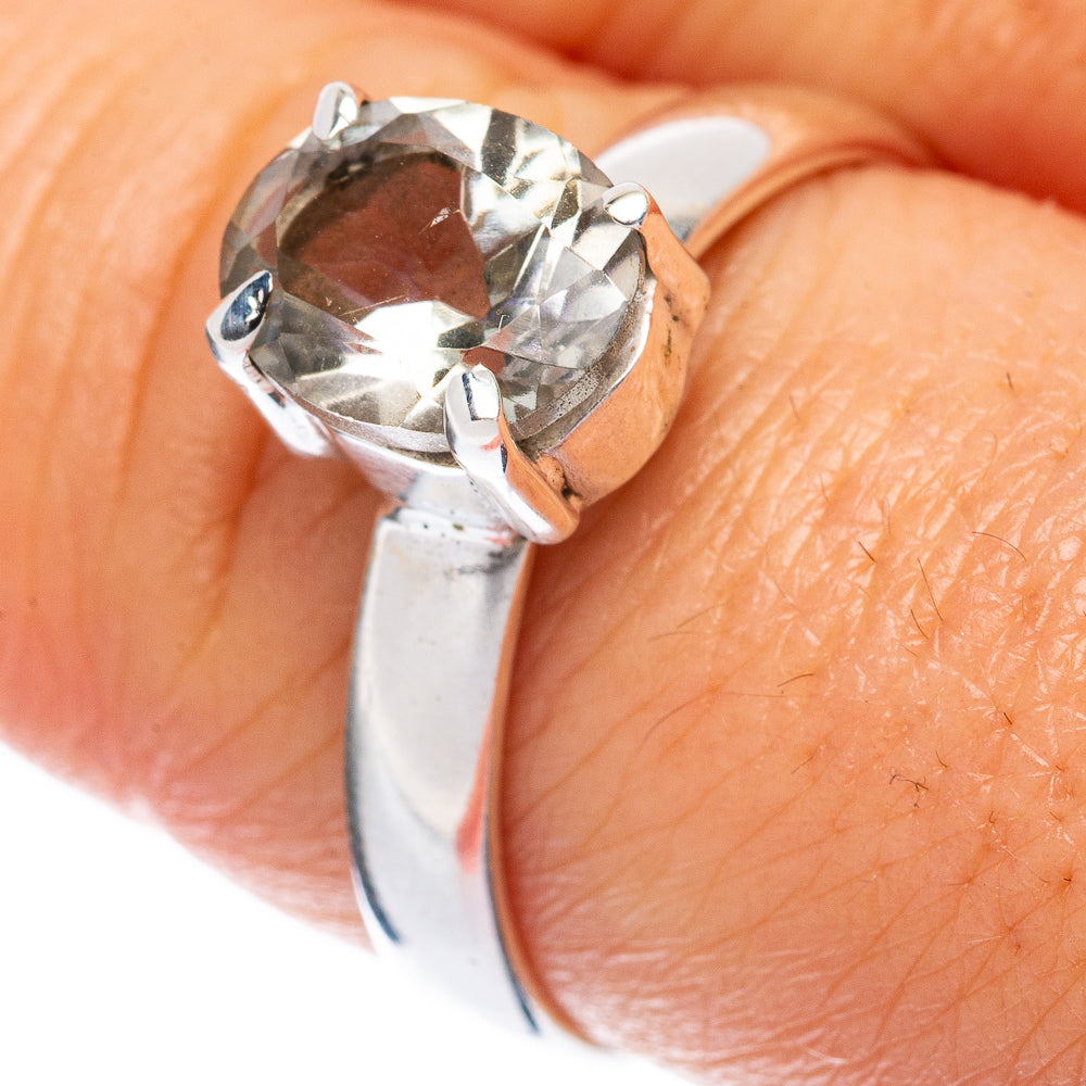 Value Faceted Green Amethyst Ring Size 8.75 (925 Sterling Silver) R3298