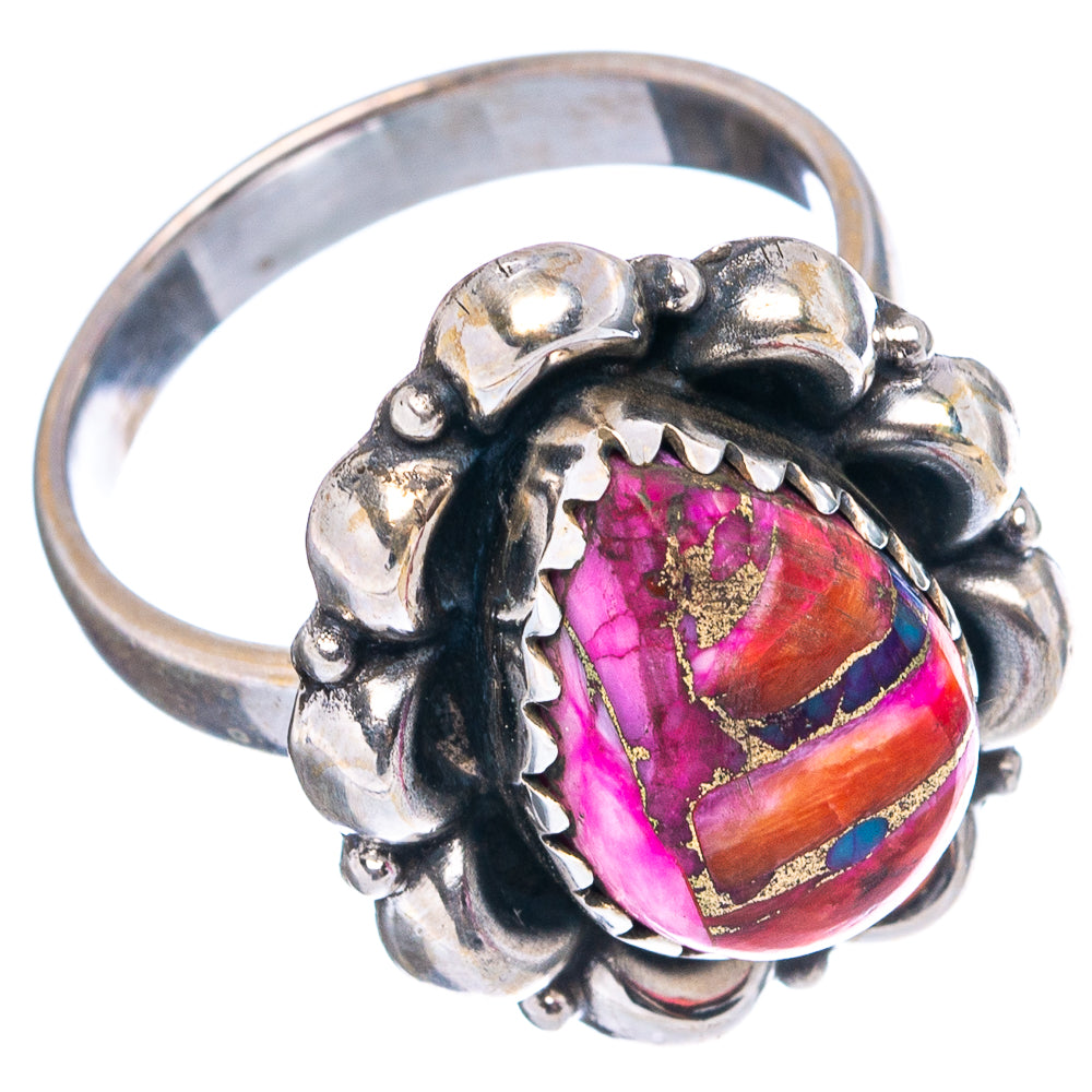 Pink Dahlia Mohave Turquoise Ring Size 7 (.925 Sterling Silver)