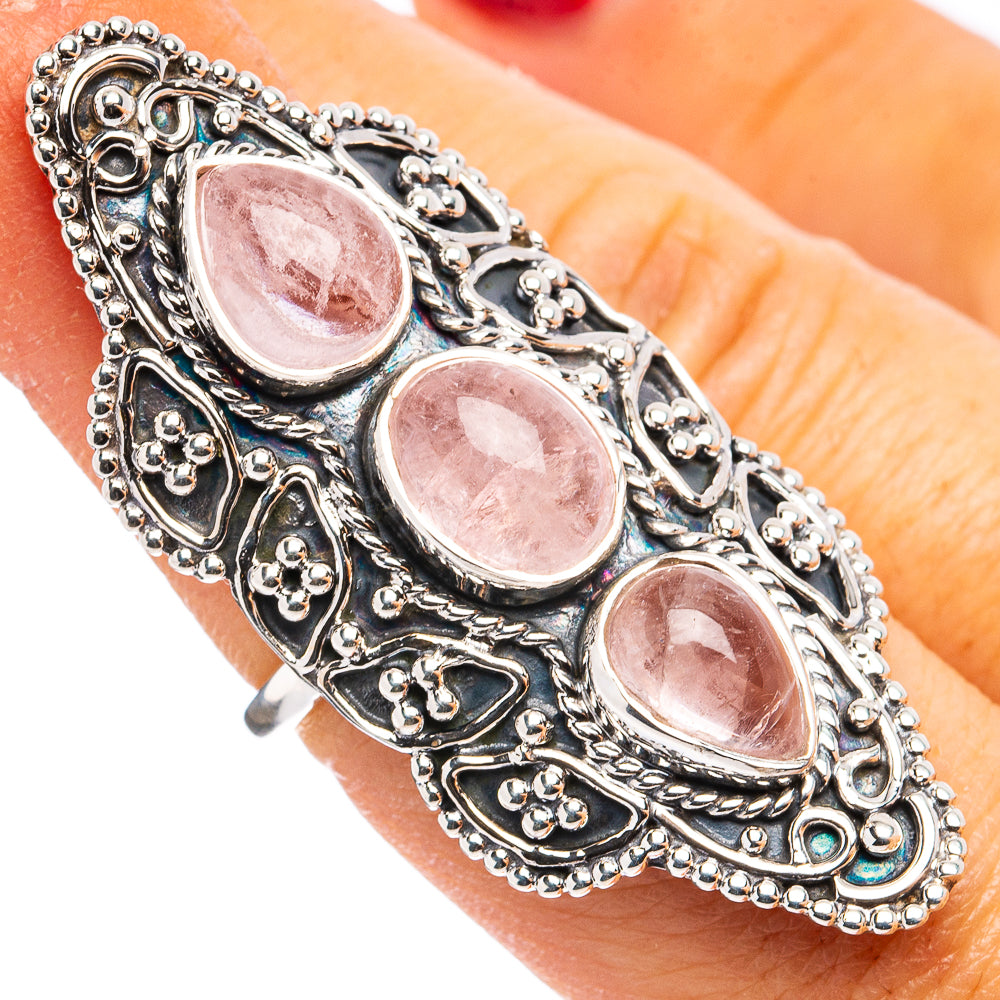 Signature Morganite Ring Size 6.75 (.925 Sterling Silver)